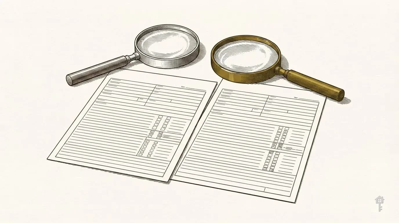 Engraved two magnifying glasses over application sheets