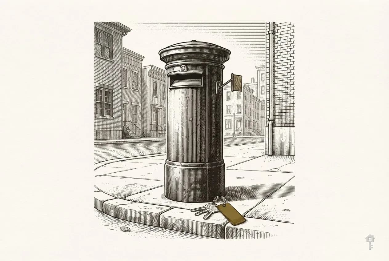 Engraved street corner post box